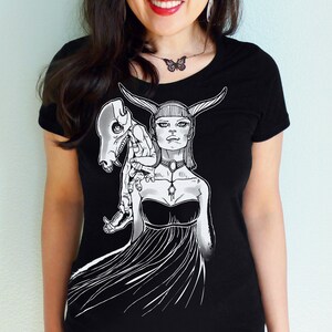 Witch Shirt, Halloween Shirt Women, Witch Tshirt, Goth Shirt, Skull Shirt, Witchcraft, Heavy Metal, Witchy Clothing - Bone Hex Womens Tshirt