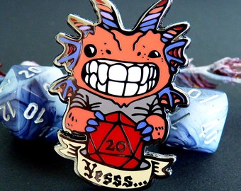 High Roller Dragon Pin, DnD Enamel Pin, Dragon Enamel Pin, DnD Gifts for Players, D20 Pin, Tabletop RPG Gifts, DM Gifts, D and D Pin