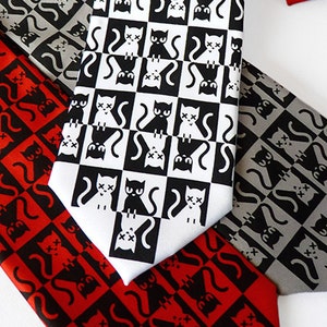 Schrodinger&#39;s Cat Necktie, Science Necktie, Cat Necktie, Dad Gift, Mens Ties, Science Gift, Fathers Day Gift, Nerdy Tie, Neckties for Men