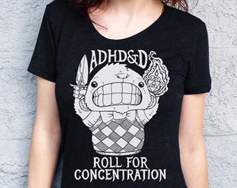 ADHDnD Bear Shirt, ADHD Tshirt, DnD Tshirt, DnD Gifts for Her, D and D Shirt, DnD Shirt Womens, ADHD Gifts, Tabletop RPG Gifts