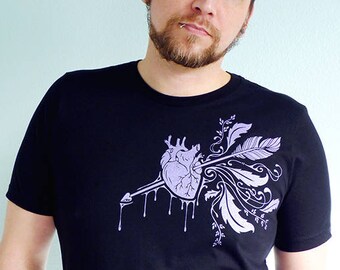 Anatomical Heart Shirt, Valentines Day Gift for Him, Heart Tshirt, Valentines Shirt Men, Love Tshirt, Arrow Tshirt - Lovestruck Mens Tshirt