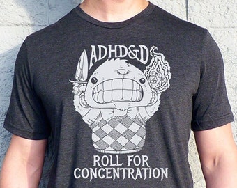 ADHD&D Roll for Concentration Shirt, ADHD Shirt, DnD Shirt, DnD Gifts for Players, D and D Shirt, ADHD Gifts, Role Playing Games