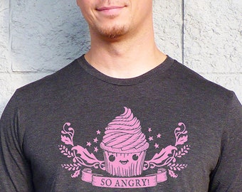 Maglietta Cupcake, maglietta divertente, maglietta da forno, maglietta vegana, regali da forno, regali di cucina per uomo, maglietta unisex - Maglietta Cupcake So Angry
