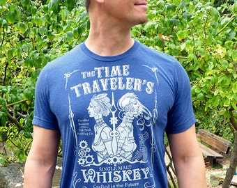 Whiskey Shirt, Mens Graphic Tee, Whiskey Gift for Him, Geek Shirt, Mens Tshirt, Birthday Gift, Geek Gift - Time Traveler's Whiskey Tshirt