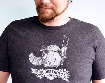 Eichhörnchen Tshirt, Herren Grafik T-Shirt, lustiges Tshirt, Eichhörnchen Shirt, Geburtstagsgeschenk, Geschenke für Männer - I Destroy Herren T-Shirt