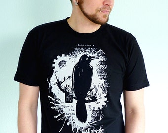 Edgar Allan Poe Shirt, Poe Raven Shirt, Book Lover Gift, Mens Graphic Tee, Poe Shirt, Poe Gifts, Mens Tshirt - Nevermore Raven Tshirt