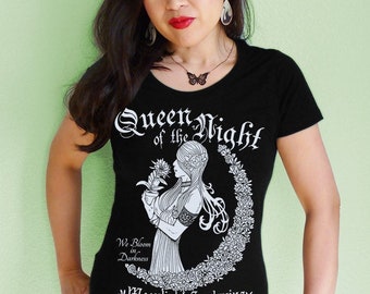 Maglietta Moonlight Gardening Society, Maglietta con stampa serigrafica fatta a mano, Maglietta da donna con tema piante, Maglietta da giardinaggio, Idee regalo per le piante, Maglietta per amanti delle piante