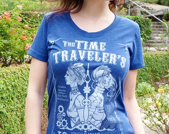 Whiskey Women's Tshirt, Whiskey Gift, Wine Gift, Graphic Tee, Womens Shirt, Steampunk Shirt, Time Travel Shirt - Time Traveler's Whiskey Tee