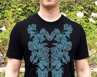 Betta Fish Shirt, Mens Shirt, Fish Shirt, Nature Shirt, Ocean Shirt, Beach Shirt, Vacation Shirt, Graphic Tees, Lover & Fighter Mens Tshirt