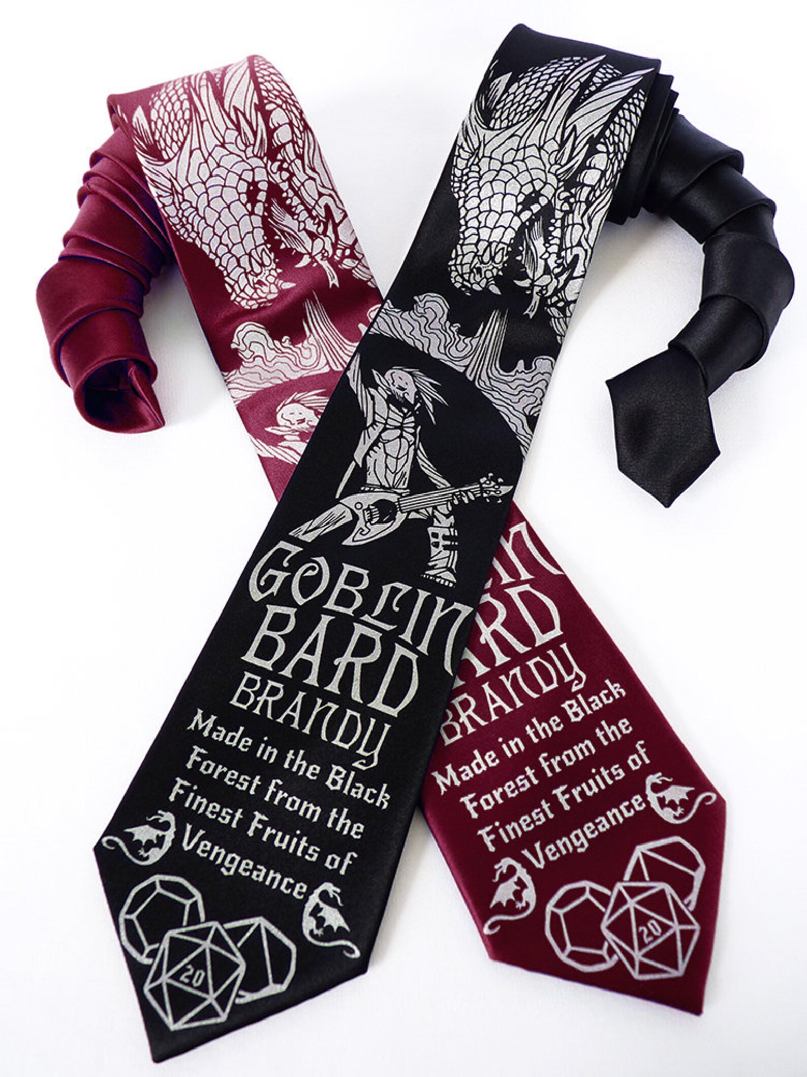 Dragon Necktie Dice Tie Dnd Gifts D20 Dice Necktie Geek Etsy