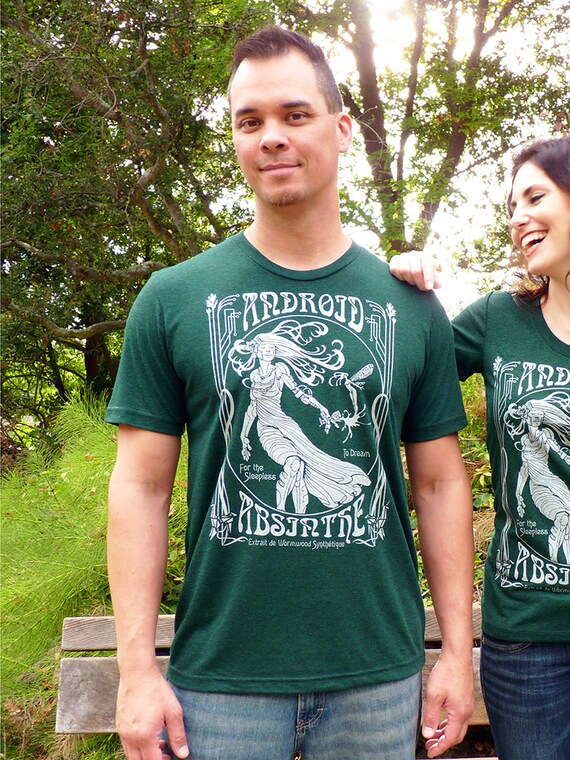 Android Absinthe Tshirt Art Nouveau 