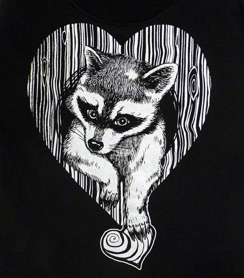 Raccoon Shirt, Woodland Creatures, Nature Lover Shirt, Mothers Day Gift, Vegan Gift, Womens Shirt, Mom Tee, Love Shirt Thief of Hearts image 3