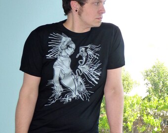 Musik-T-Shirt, Totenkopf-Shirt, Grafik-T-Shirts, Musik-Festival-Shirt, Musikgeschenke, Herren-T-Shirts - Musik ist mein Lebenslinie-Männerhemd