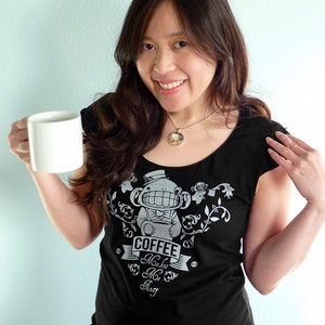 Coffee Shirt, Womens Shirt, Caffeine Tshirt, Coffee Lovers Gift, Coffee Gift, Coffee Shirt Women, Funny Tshirt Coffee Makes Me Fancy Shirt image 1