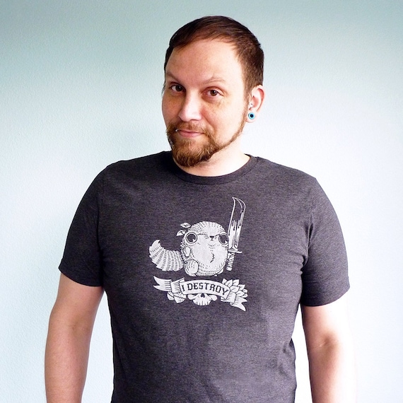 Squirrel Tshirt, Mens Graphic Tee, Funny Tshirt, Squirrel Shirt, Birthday Gift, Gifts for Men - I Destroy Mens Tshirt