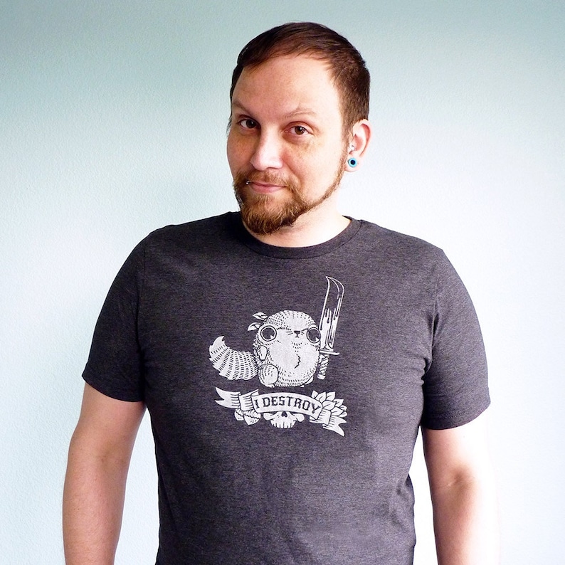 Squirrel Tshirt, Mens Graphic Tee, Funny Tshirt, Squirrel Shirt, Birthday Gift, Gifts for Men - I Destroy Mens Tshirt image 1
