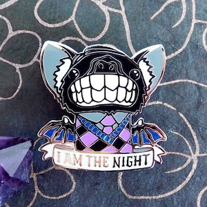 I am the Night Bat Pin, Witchy Pins, Halloween Pins, Witchy Gifts, Bat Enamel Pin, Spooky Pins, Vampire Pin, Goth Enamel Pin, Halloween Gift image 3