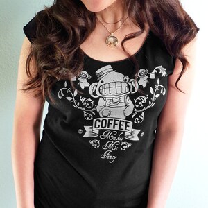Coffee Shirt, Womens Shirt, Caffeine Tshirt, Coffee Lovers Gift, Coffee Gift, Coffee Shirt Women, Funny Tshirt Coffee Makes Me Fancy Shirt image 2