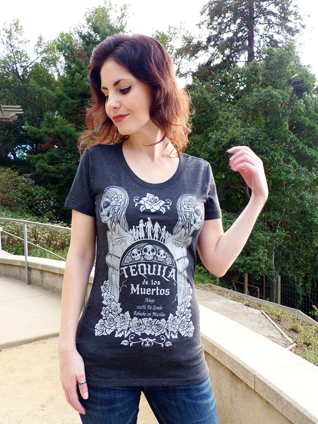 T-shirt Homme Tequila Muertos Killer Shots, Taille M, Occasion Très Bon état