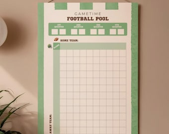 Football Pool - Super Squares Game, 100 Squares (Digital Download) - Prediction Watch Party