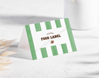 Football Party Food Label | Editable Canva (Digital Download)