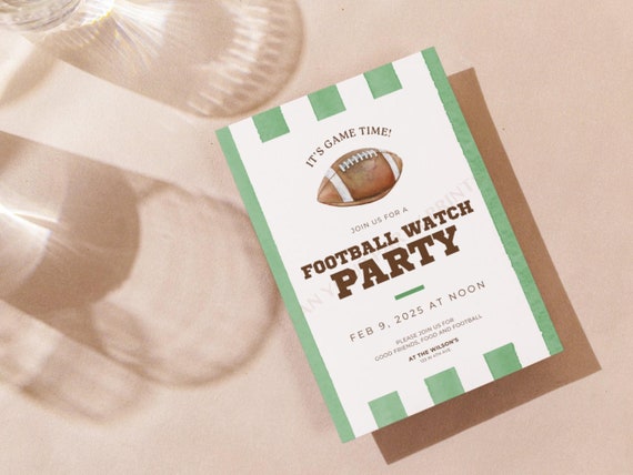 Football Watch Party Invitation Template | Editable Canva (Digital Download)