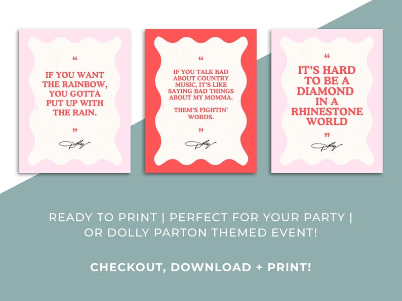 Dolly Parton Quotes | Party Decor | Printable Quotes | Vision Board - Etsy