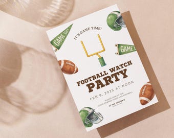 Football Watch Party Invitation Template | Editable Canva (Digital Download)