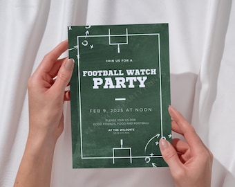 Football Watch Party Invitation Template | Editable Canva (Digital Download)