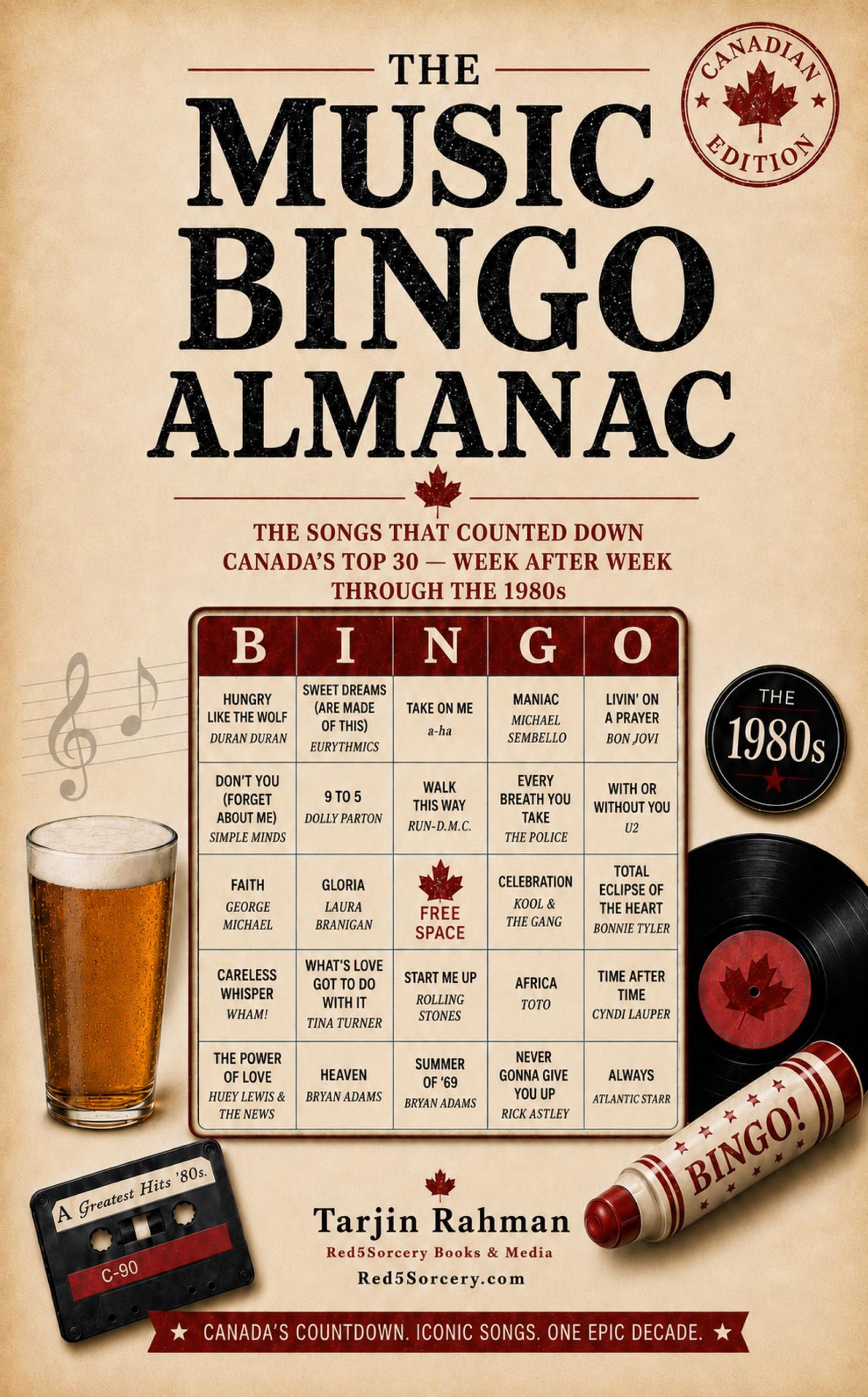 The Music Bingo Almanac, Canadian Edition — front cover
