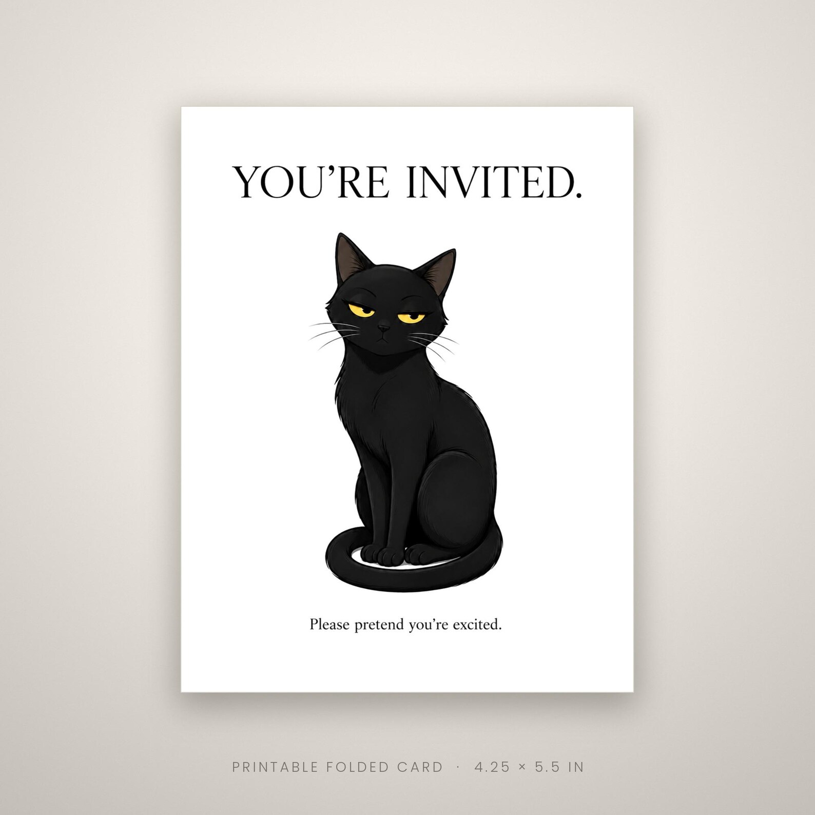 Black Cat Diaries digital printable card