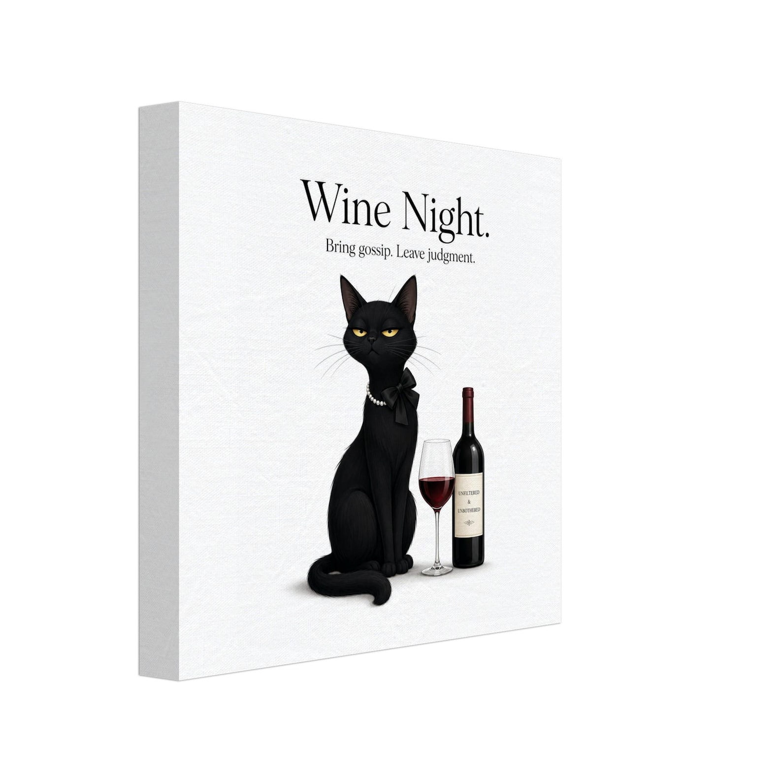 Black Cat Diaries Wine Night canvas art