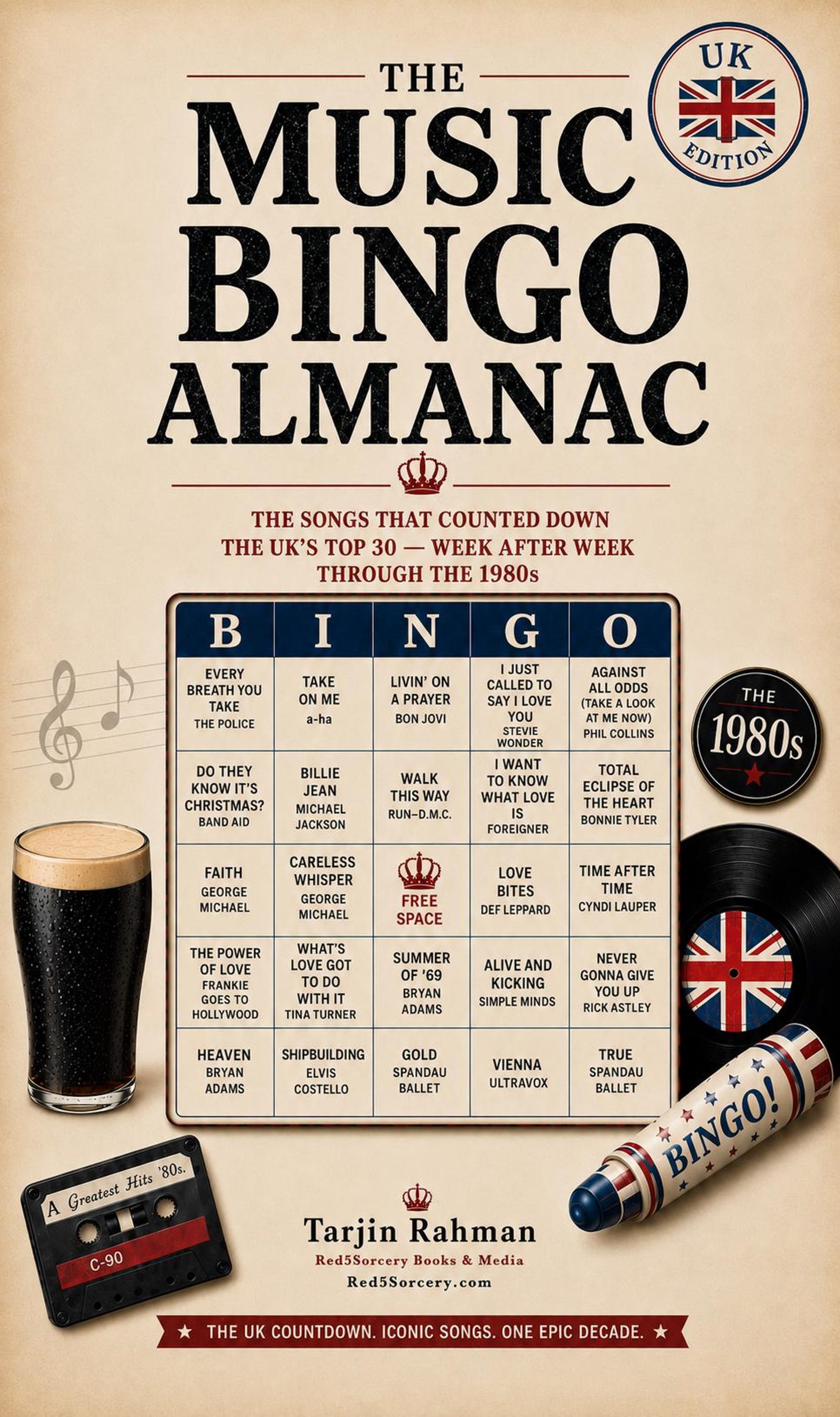 The Music Bingo Almanac, United Kingdom Edition — front cover