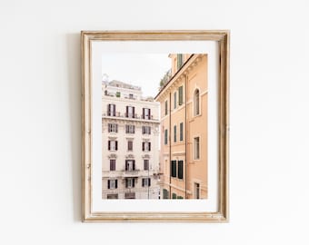 Impresión de arquitectura romana: fotografía artística de edificios italianos