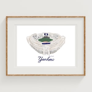 Yankee Stadium Printable Wall Art – New York Baseball Digital Poster, Hand-Drawn Stadium Decor