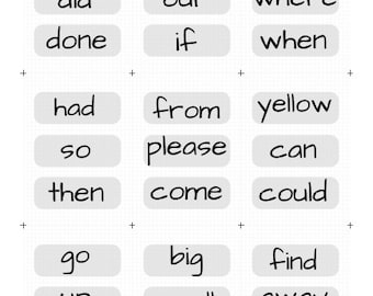 Sight words flash cards