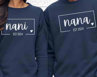Zwangerschapsaankondiging grootouders, oma opa EST 2026, Nani Nana-shirts, Hindi, Desi, Punjabi, Pakistaans, shirt zwangerschapsaankondiging