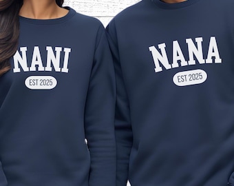Zwangerschapsaankondiging grootouders, oma opa EST 2026, Nani Nana-shirts, Hindi, Desi, Punjabi, Pakistaans, shirt zwangerschapsaankondiging
