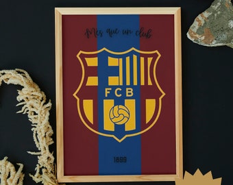 Fc Barcelona badge | Football (soccer) poster | Blaugrana | Mes que un club | 1899 | Barcelona poster