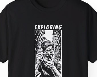 Exploring Urban Wilderness 02 Funny Photographer Original Design Unisex T-Shirt Camera Lover Gift Photography Tee Photo Enthusiast Apparel