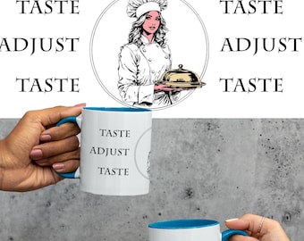 Taza de café Chef Mantra: Diseño culinario de líneas, regalo gourmet