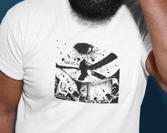 Shit Hits the Fan Graphic Tee:  Unisex Shirt, Humorous Gift, Sarcastic Apparel