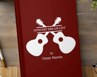 Regalo para guitarrista, regalo para entradas de conciertos, diario para hombres, diario musical, libro de diario de conciertos, regalo para músicos, regalo para amantes de la música.