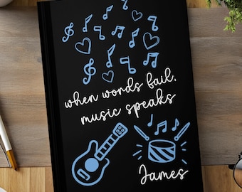 Regalo para guitarristas, regalo para entradas de conciertos, diario para hombres, diario musical, libro de diarios de conciertos, regalo para músicos, regalo para amantes de la música