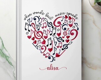 Regalo para guitarristas, regalo para entradas de conciertos, diario para mujeres, diario musical, libro de diario de conciertos, regalo para músicos, regalo para amantes de la música.
