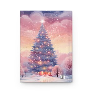 Whimsical Christmas Journal, Hardcover Winter Scene, Pink Christmas, Watercolor, Teenage Girl Gifts, Journal for Kids, Stocking Stuffer image 6
