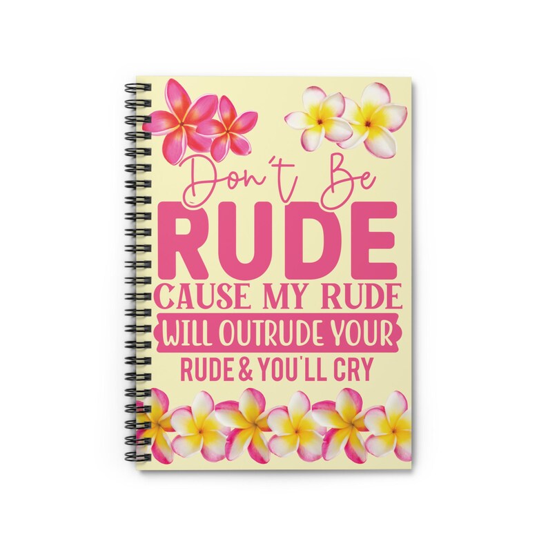 Sassy Notebook, Funny Work Gift, Funny Desk Decor, Sarcastic Desk Accessory, Plumeria Spiral Notebook, Gift Exchange, Hawaii Tropical 画像 8