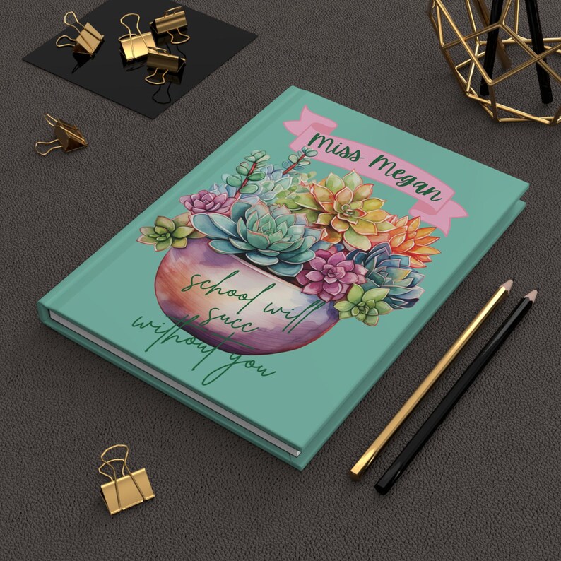 Personalized Teacher Retirement Journal, Succulent Design, Funny Retirement Gift image 10