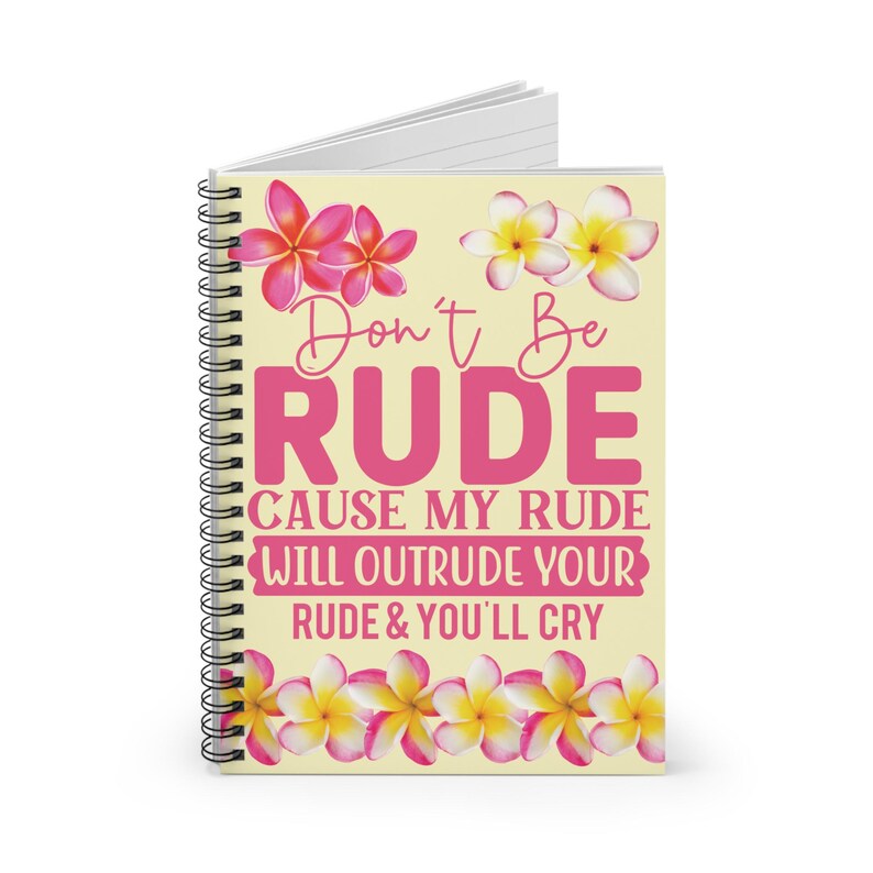 Sassy Notebook, Funny Work Gift, Funny Desk Decor, Sarcastic Desk Accessory, Plumeria Spiral Notebook, Gift Exchange, Hawaii Tropical 画像 2