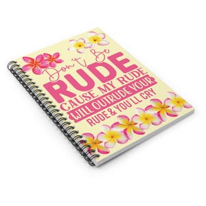 Sassy Notebook, Funny Work Gift, Funny Desk Decor, Sarcastic Desk Accessory, Plumeria Spiral Notebook, Gift Exchange, Hawaii Tropical 画像 3